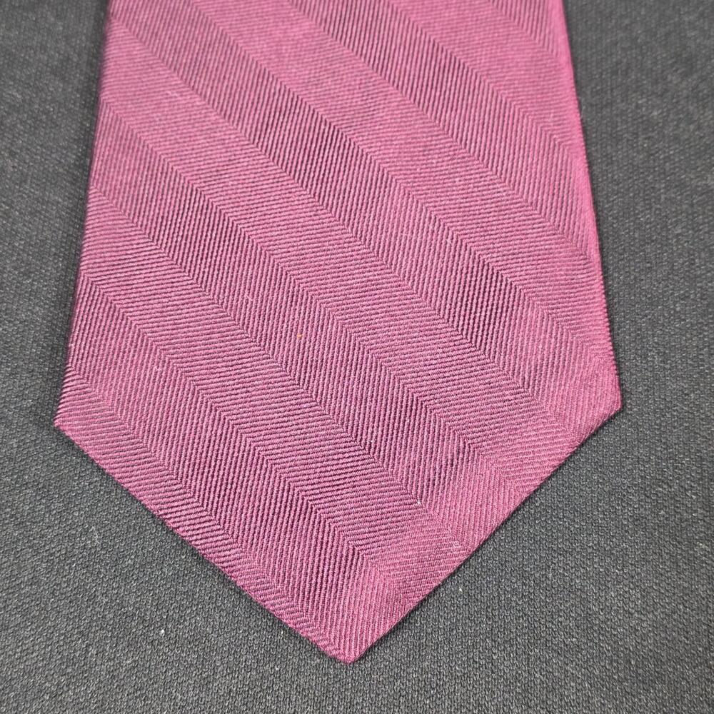 CLUBFELLOW Tie Men's Burgundy All Silk Herringbone Classic Width
